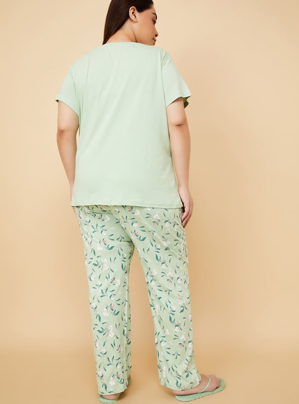 Women Floral Printed PJ Set