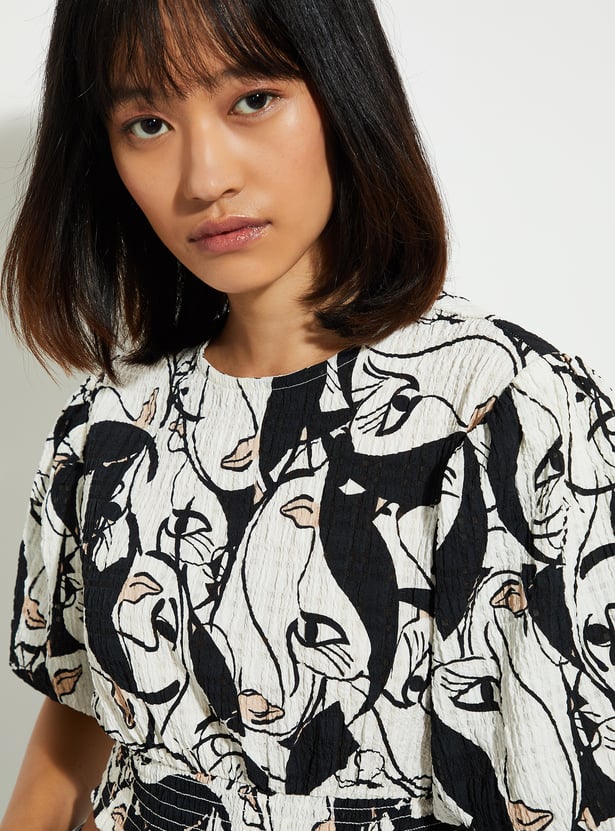 URB_N Women Printed Crop Top