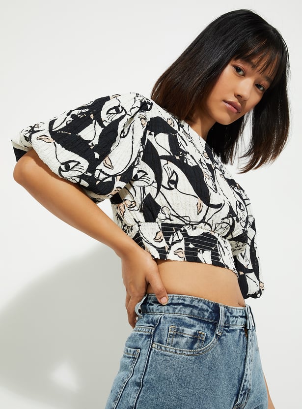 URB_N Women Printed Crop Top