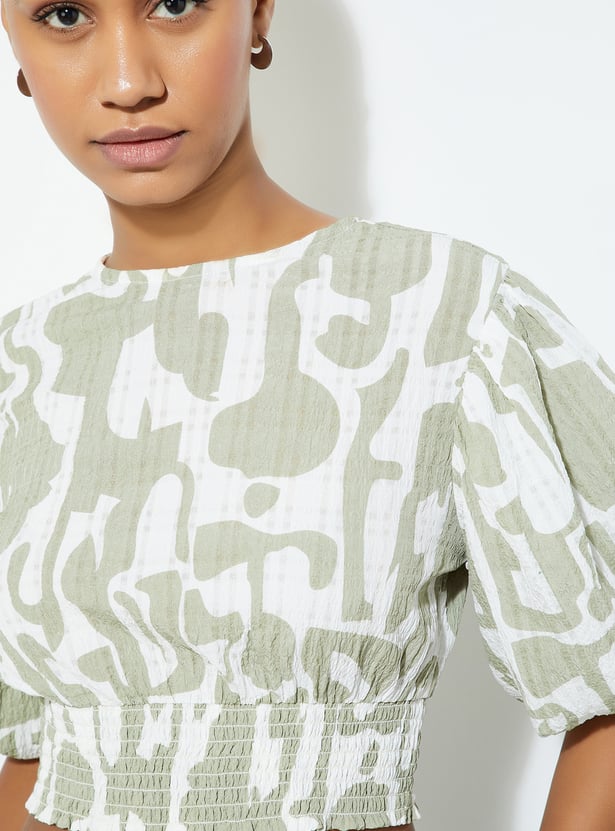 URB_N Women Printed Crop Top