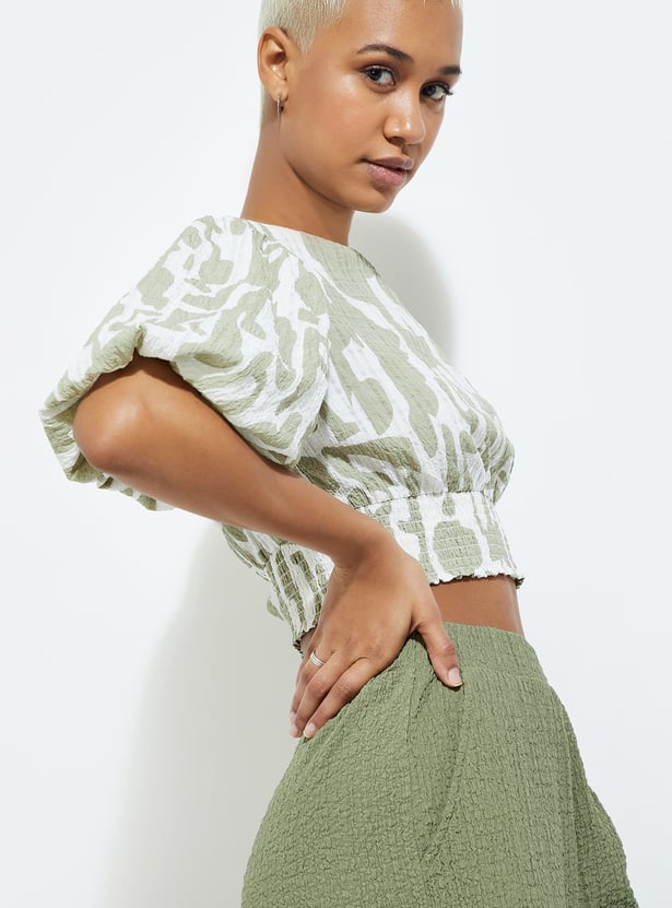 URB_N Women Printed Crop Top