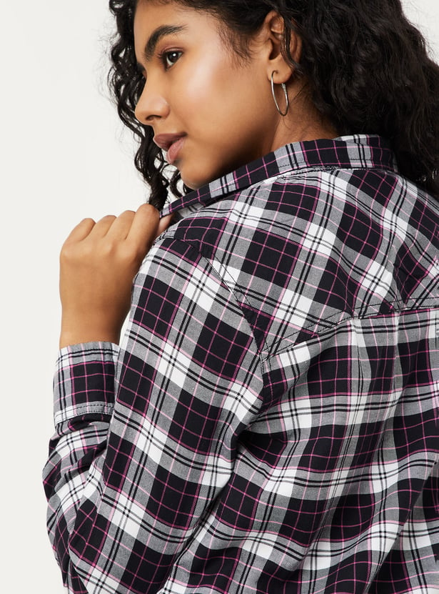 Women Checked Yarn Dyed Shirt