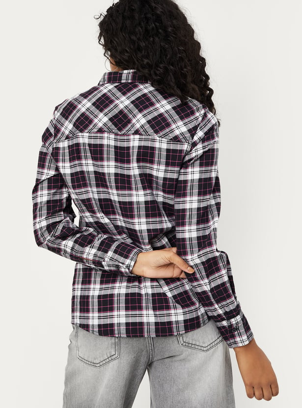 Women Checked Yarn Dyed Shirt