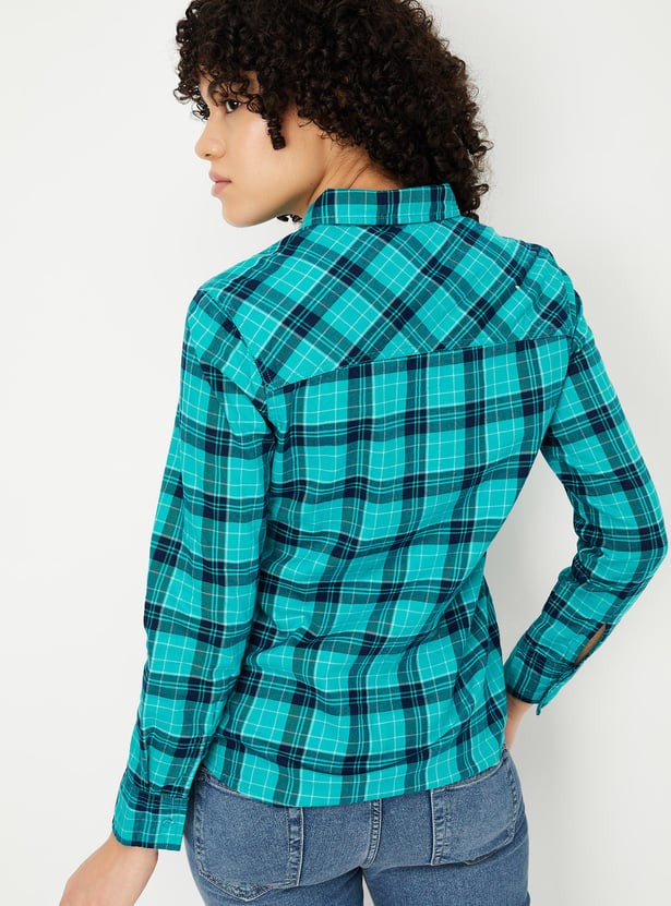 Women Checked Yarn Dyed Shirt