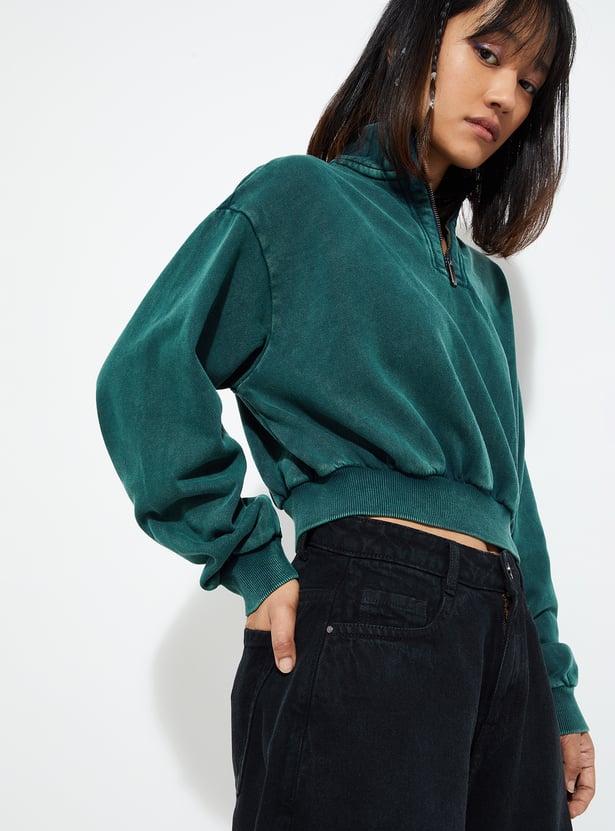 URB_N Women Acid-Wash Sweatshirt