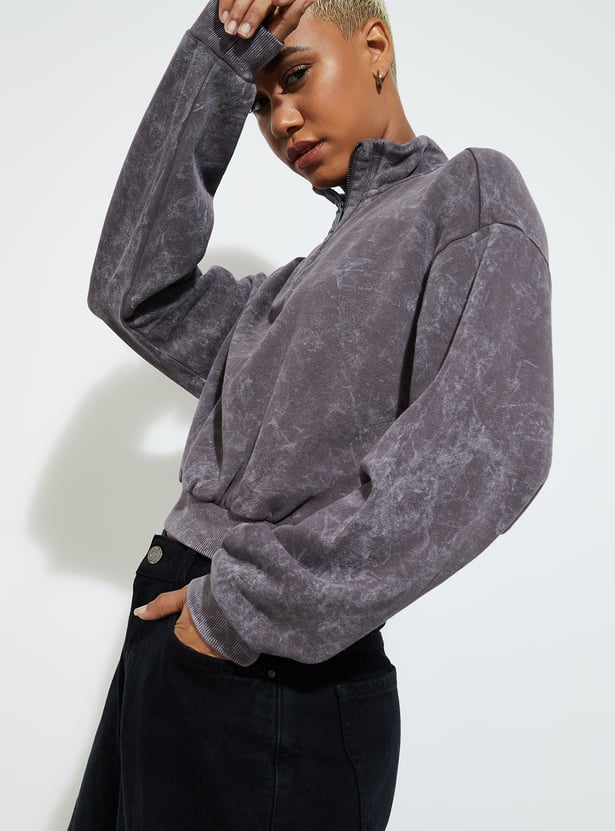 URB_N Women Acid-Wash Sweatshirt