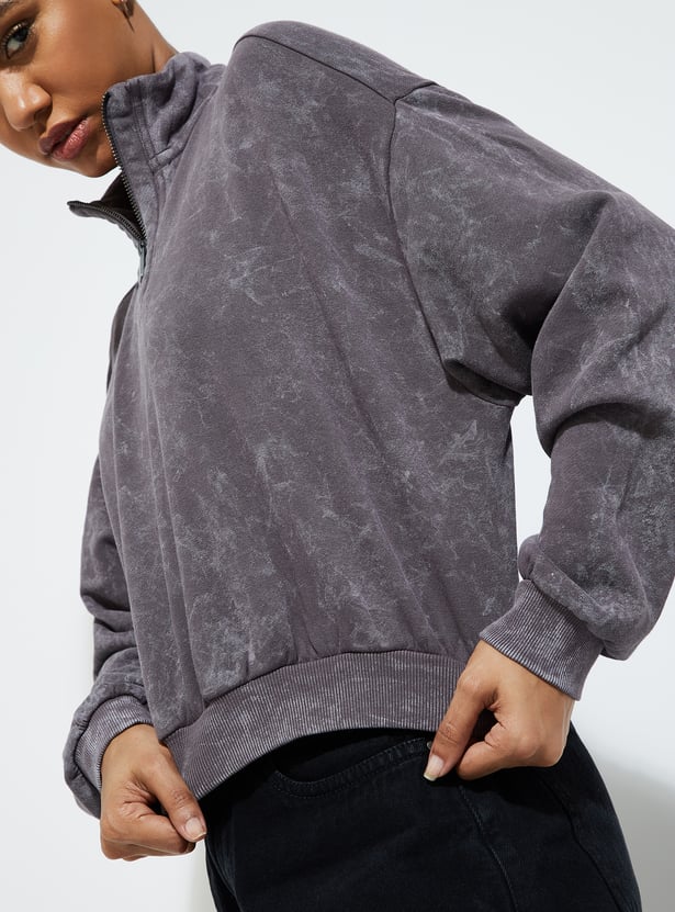 URB_N Women Acid-Wash Sweatshirt