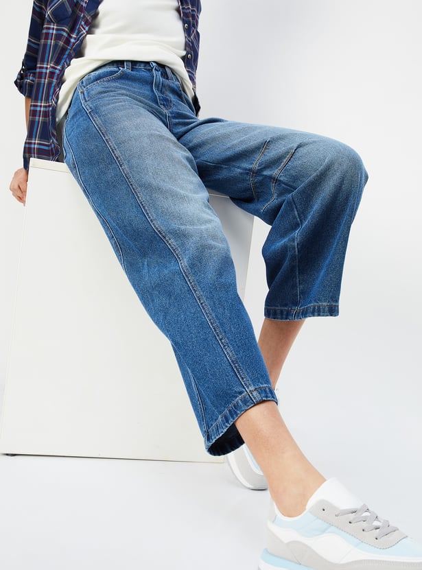 Women Washed Skater Fit Jeans