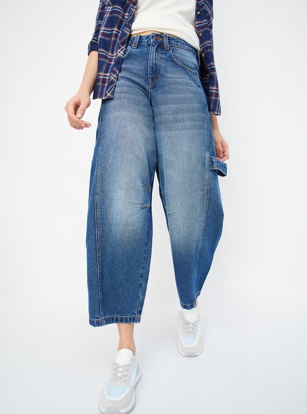 Women Washed Skater Fit Jeans