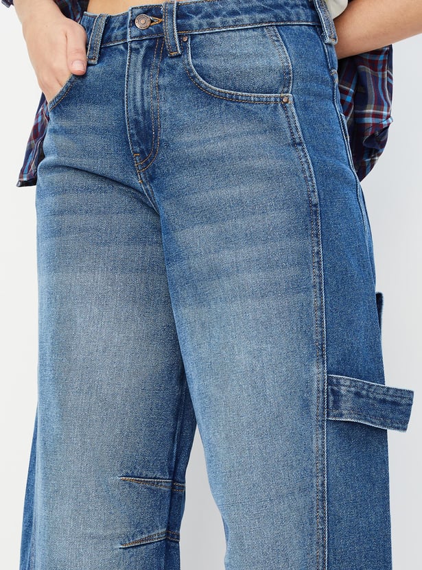 Women Washed Skater Fit Jeans