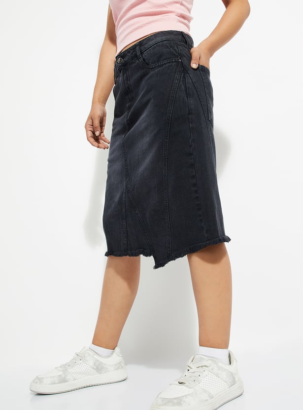 ALAYA F x URB_N Women Washed Denim Skirt