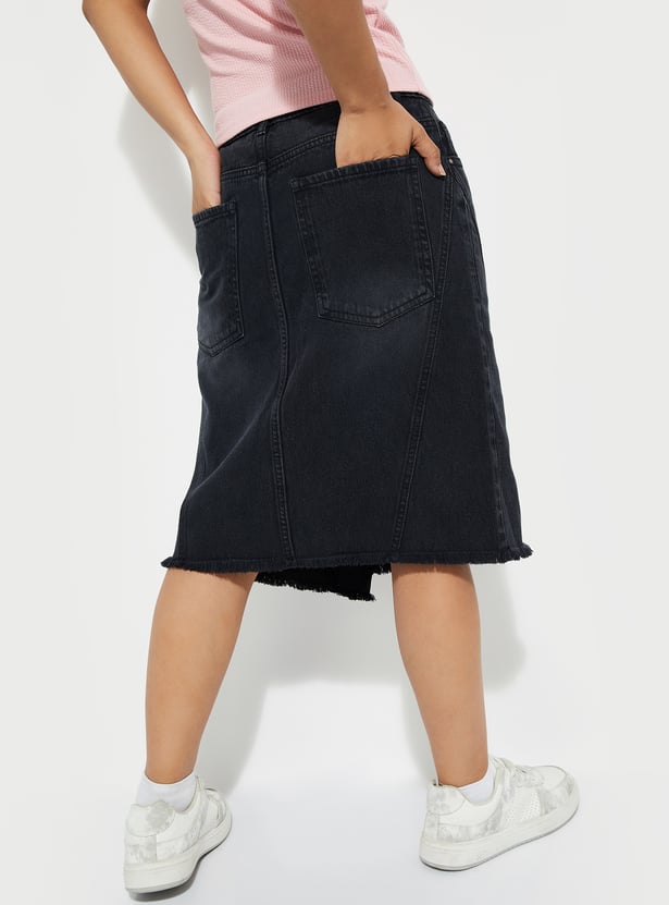 ALAYA F x URB_N Women Washed Denim Skirt