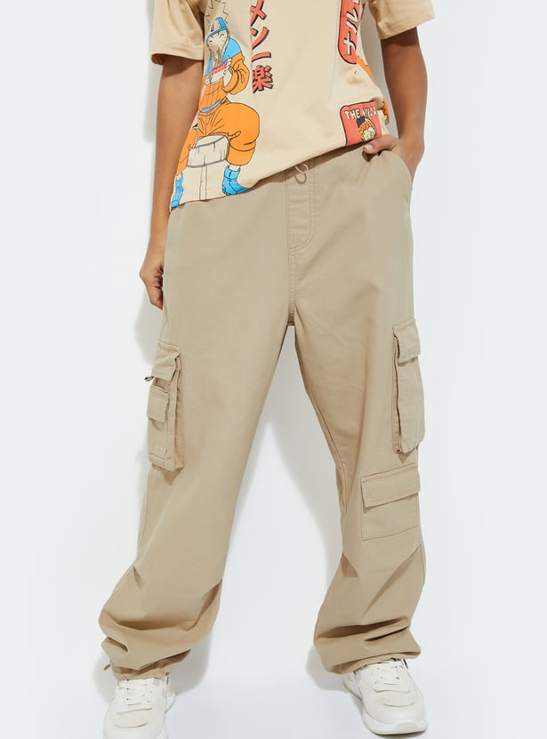 URB_N Women Solid Cargo Trousers