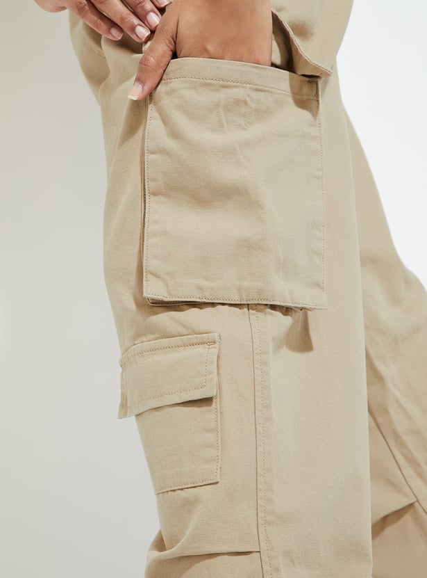 URB_N Women Solid Cargo Trousers
