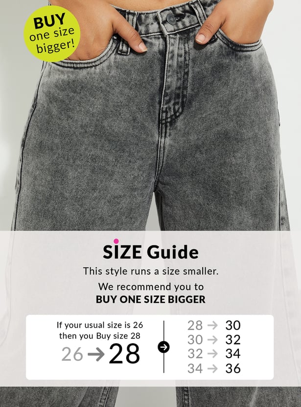 URB_N Women Washed Wide Leg Jeans