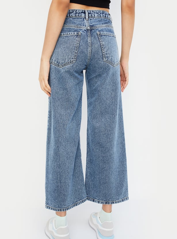 URB_N Women Stonewashed Wide Leg Jeans