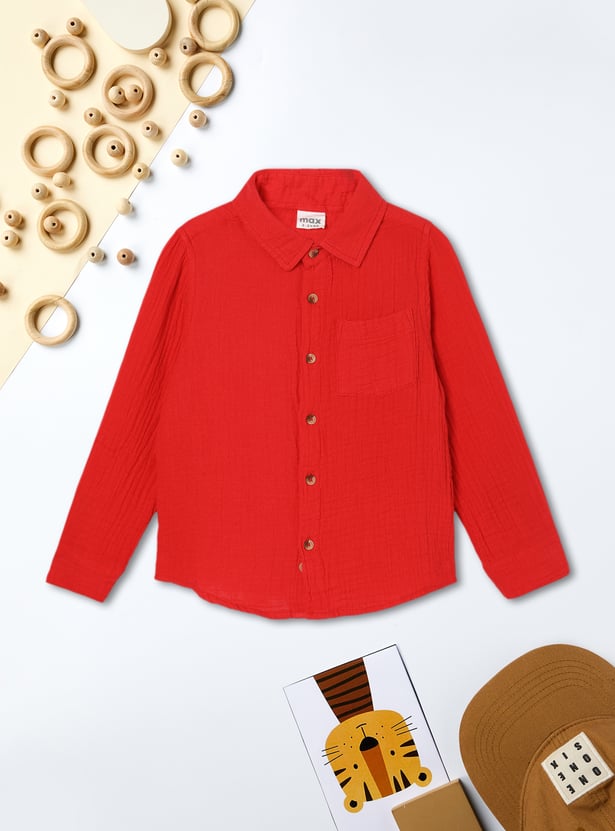 Boys Crinkled Casual Shirt