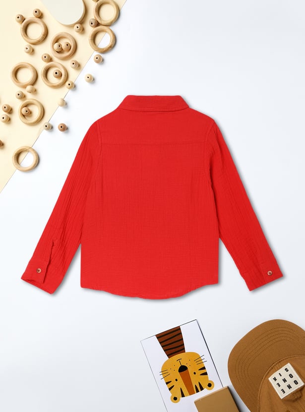 Boys Crinkled Casual Shirt