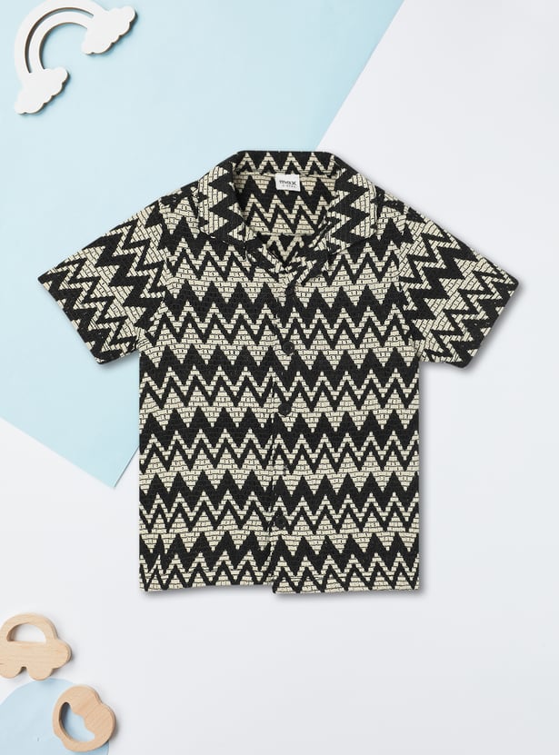 Boys Chevron Crochet Resort Shirt