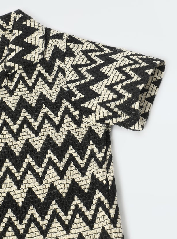 Boys Chevron Crochet Resort Shirt