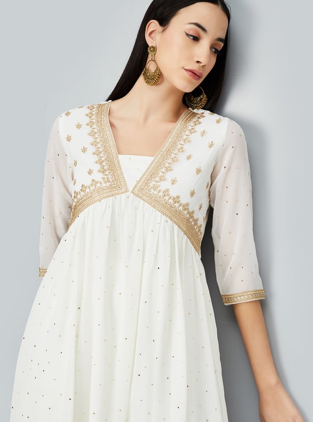 Buy Women Yoke Embroidered Empire Kurta Online at just Rs. 1499.0 ...