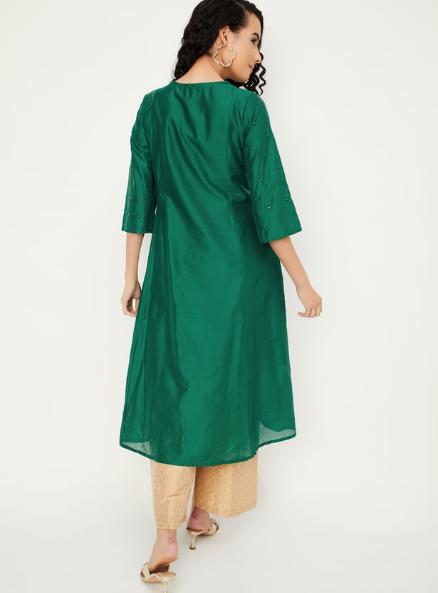 Women's Embroidered A-Line Kurta main image 1