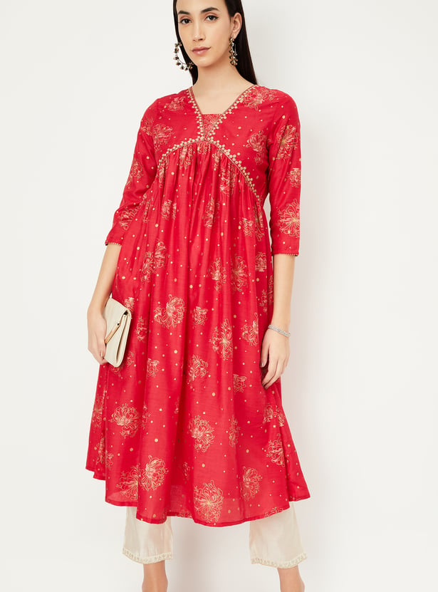 Women Printed Empire Yoke Kurta