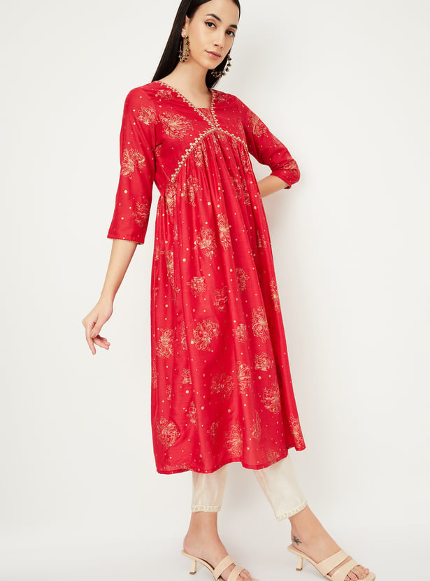 Women Printed Empire Yoke Kurta