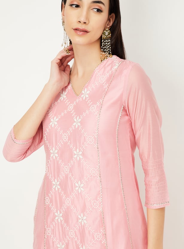 Women Embroidered A-Line Kurta