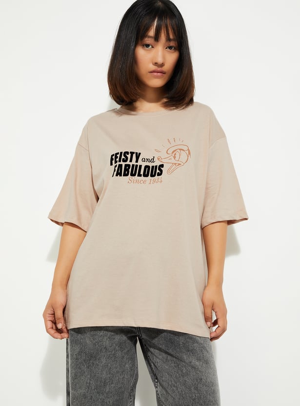 URB_N Women Donald Duck Printed T-shirt