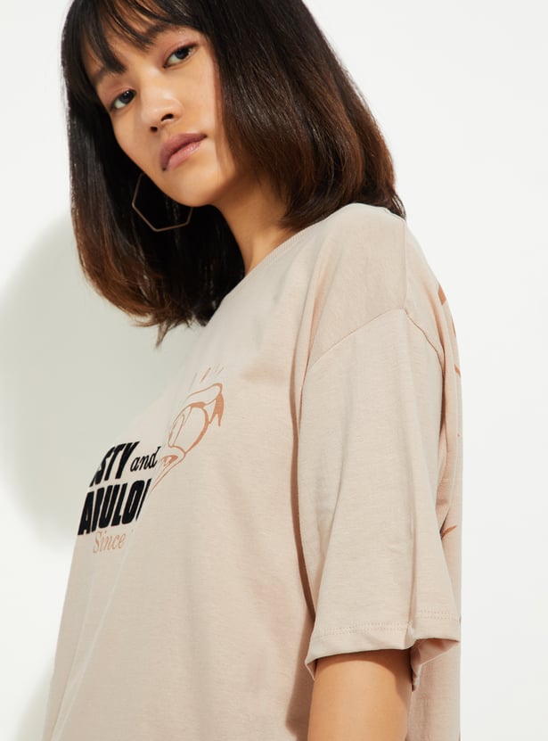 URB_N Women Donald Duck Printed T-shirt