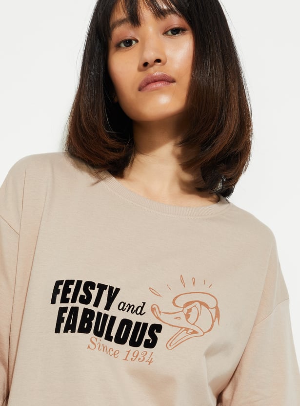 URB_N Women Donald Duck Printed T-shirt