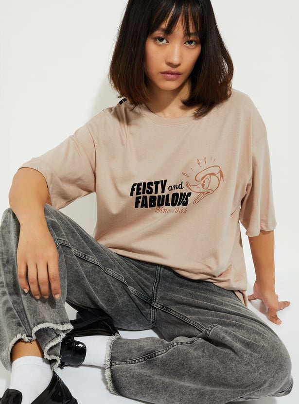 URB_N Women Donald Duck Printed T-shirt