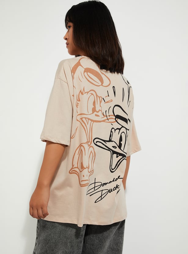 URB_N Women Donald Duck Printed T-shirt