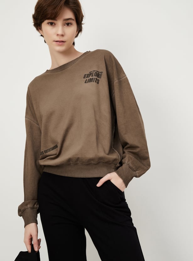 Women Acid Washed Oversized Sweatshirt