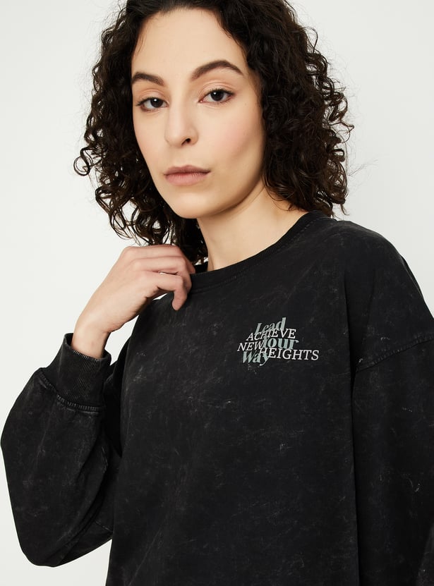 Women Acid Washed Oversized Sweatshirt