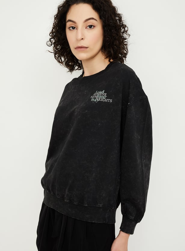 Women Acid Washed Oversized Sweatshirt