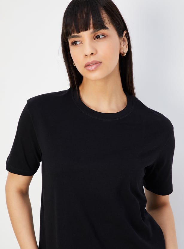 melt the lady logo tight T-shirts black トップス