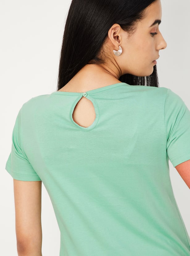 Buy Women Solid T-shirt Online at just Rs. 299.0