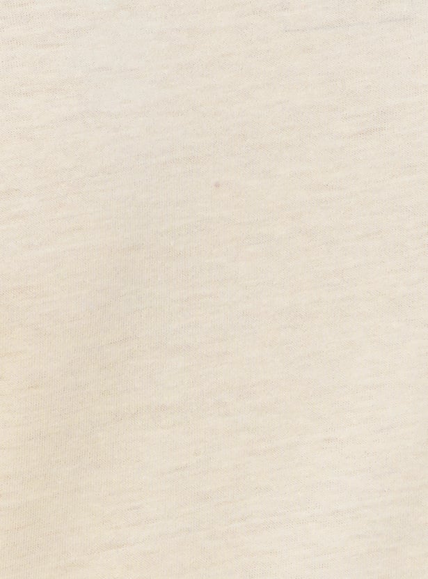 Women Solid T-shirt with Crochet Pocket