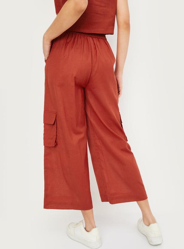 Women Solid Cargo Trousers