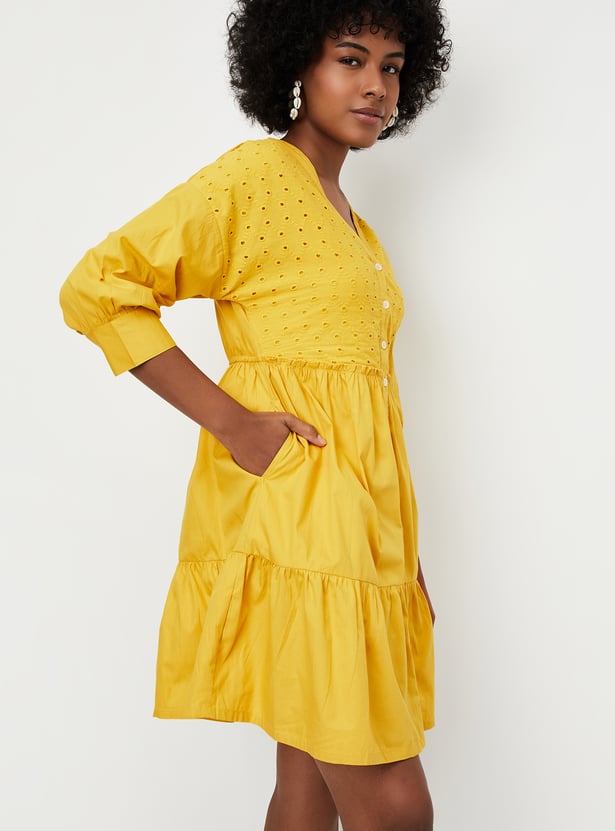 Women Schiffli Tiered Dress