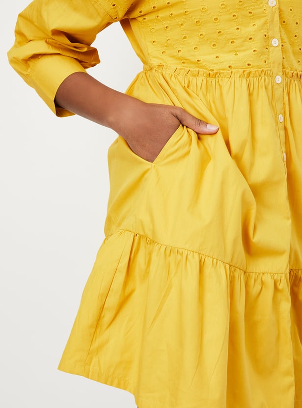 Women Schiffli Tiered Dress