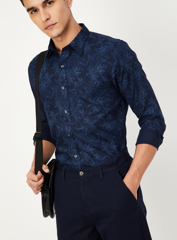 Men Slim Fit Printed Smart Casual Shirt