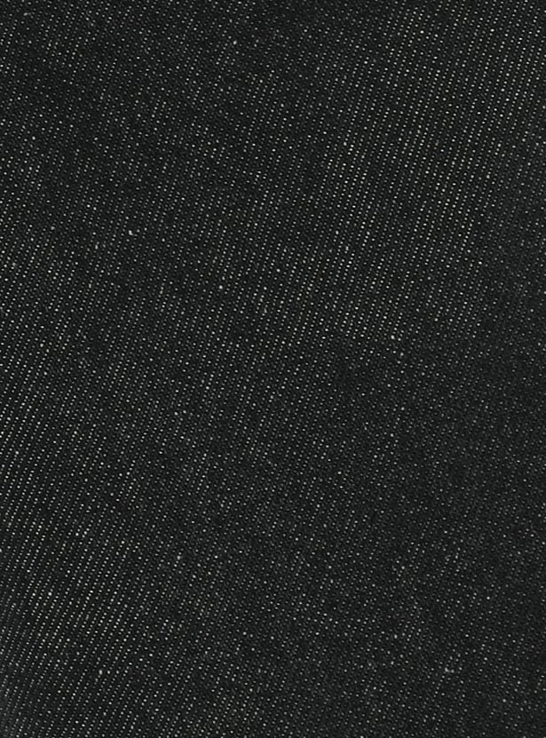 Girls Slim Fit Belted Rinsed Jeans