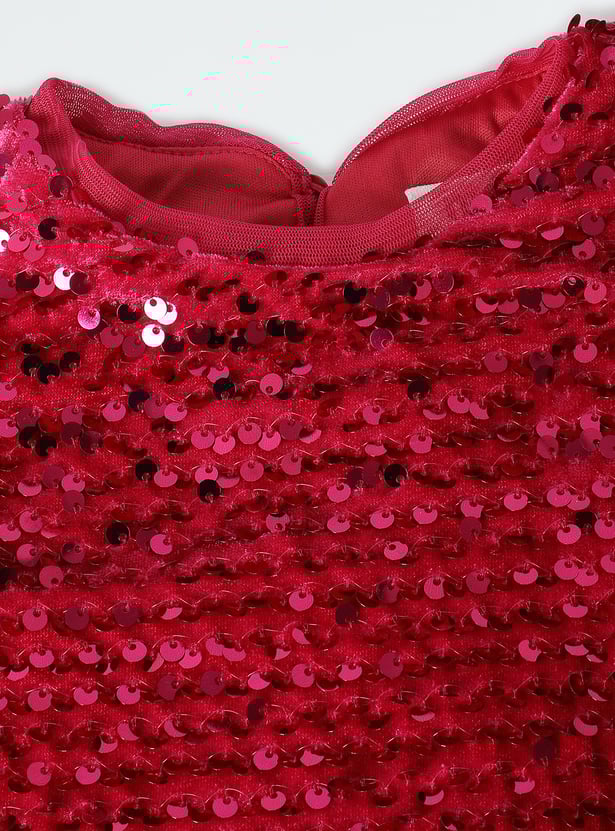 Buy Girls Sequinned Shift Dress Online at just