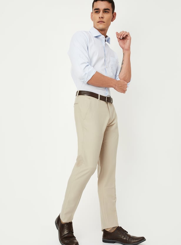 Buy Men Slim Fit Solid Formal Trousers Online at just Rs. 1299.0 ...