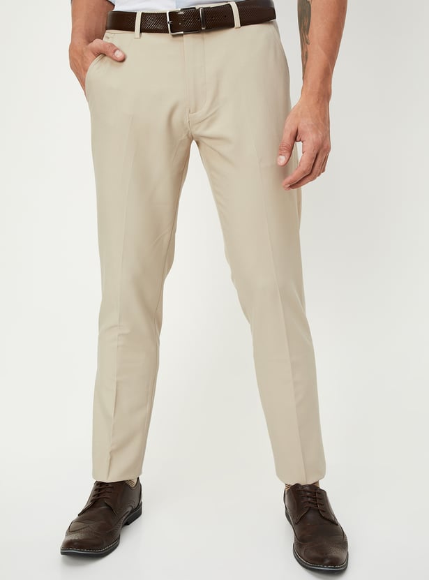 Buy Men Slim Fit Solid Formal Trousers Online at just Rs. 1299.0 ...