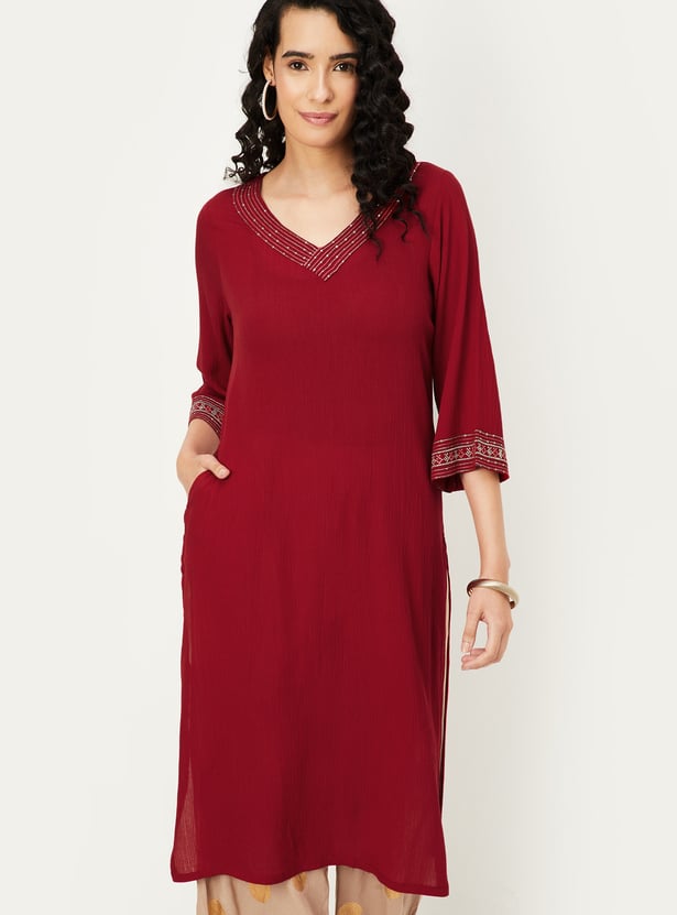 Red Ajio Dresses Online India Ajio V Neck Floral Wrap Dress Buy