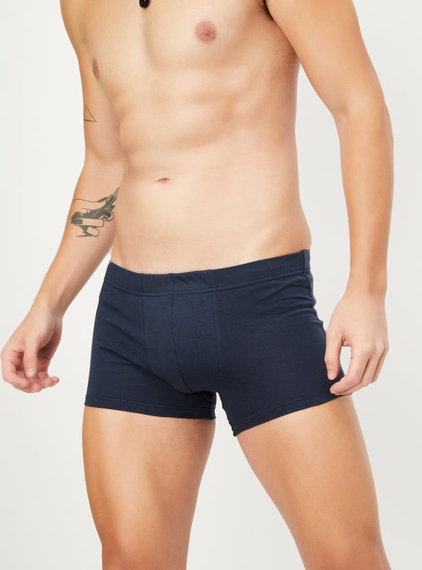 Men Assorted Solid Trunks - Pack of 2